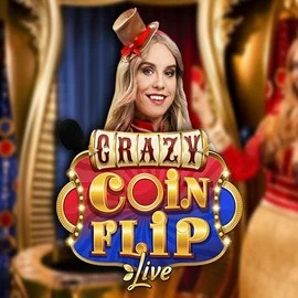 Crazy Coin Flip slot logo by Evolution at Spinjo Casino